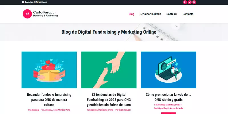 Ejemplos de Sitio Web Tipo Blog - 
Carlo Farucci